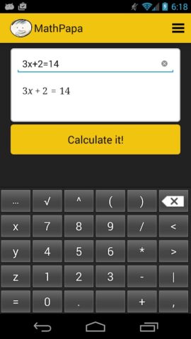 MathPapa — Algebra Calculator для Android — скриншот 1