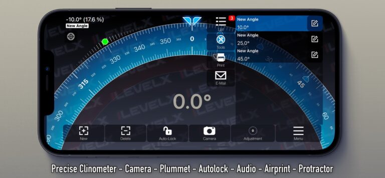 Измерение: уровень, угломер для iOS — скриншот 4