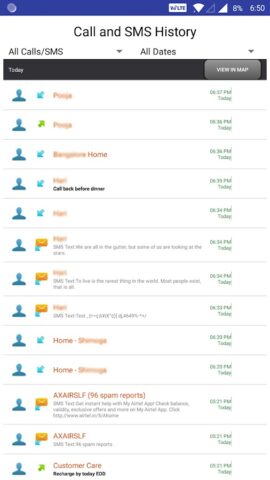 Message and Call Tracker для Android — скриншот 2