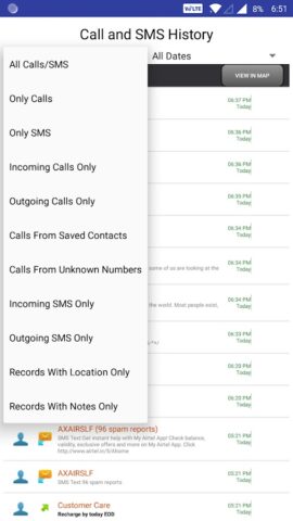 Message and Call Tracker для Android — скриншот 4