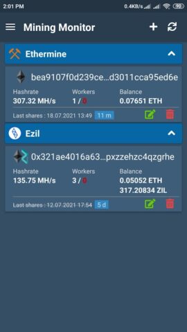 Mining Monitor для Android — скриншот 1