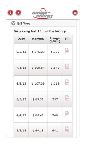 My Amigo Energy для Android — скриншот 4