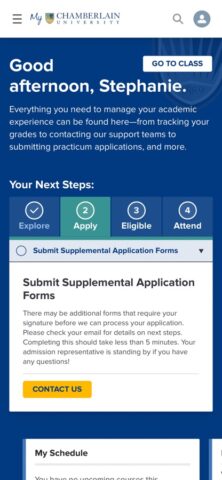 My Chamberlain: Student Portal для iOS — скриншот 1
