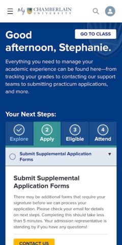 My Chamberlain: Student Portal для Android — скриншот 1