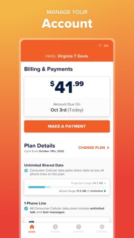 My Consumer Cellular для Android — скриншот 1