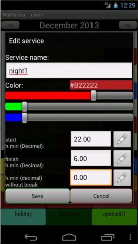 My Roster My Shift Plan для Android — скриншот 4