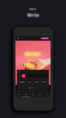 NEONY — neon sign text on pic для Android — скриншот 4