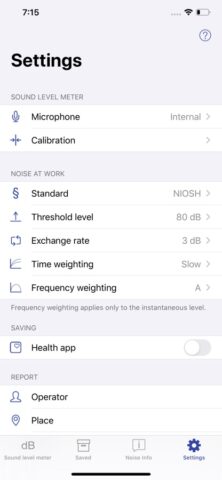 NIOSH Sound Level Meter для iOS — скриншот 3