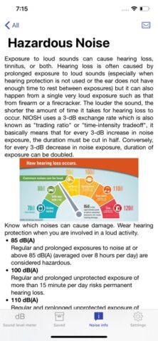 NIOSH Sound Level Meter для iOS — скриншот 4