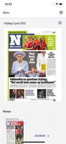 Nieuwsblad Krant для iOS — скриншот 1