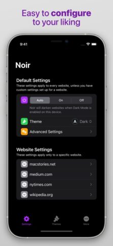 Noir — Dark Mode for Safari для iOS — скриншот 3