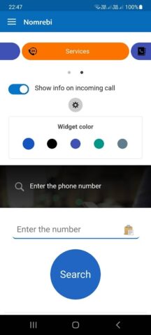 Nomrebi: Caller ID для Android — скриншот 3