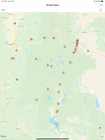 Oregon Road Report для iOS — скриншот 1