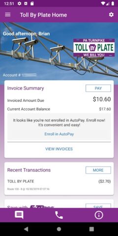 PA Toll Pay для Android — скриншот 4