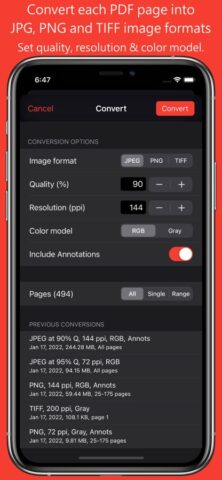PDF to JPG — Converter для iOS — скриншот 1