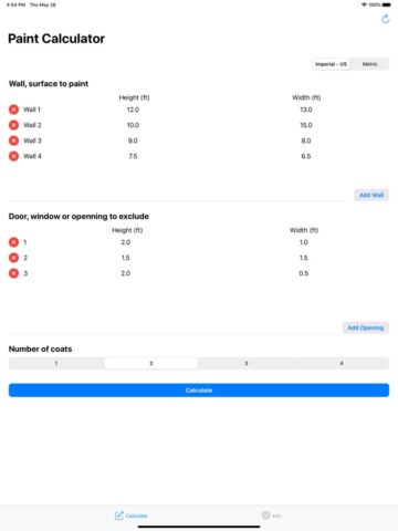 Paint Calculator — Estimator для iOS — скриншот 1