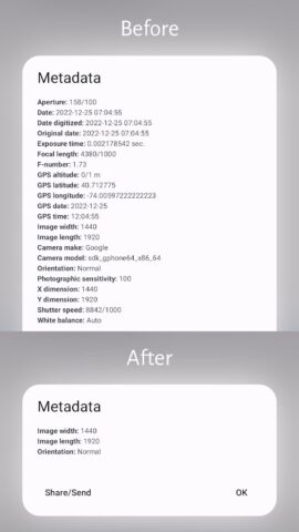 Photo Metadata Remover для Android — скриншот 1