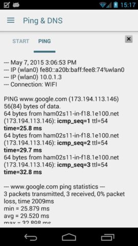 Ping & Net для Android — скриншот 3