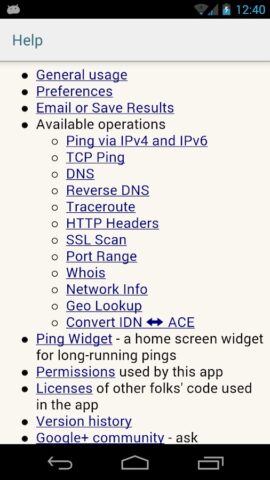 Ping & Net для Android — скриншот 4