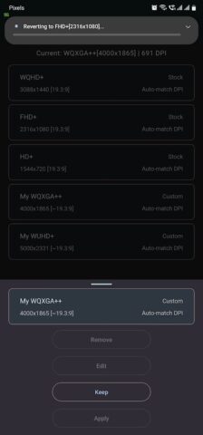 Pixels: Resolution+DPI Changer для Android — скриншот 2