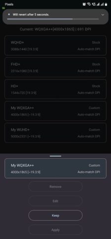 Pixels: Resolution+DPI Changer для Android — скриншот 3