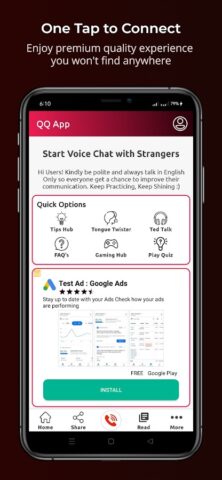 QQ- Random Voice Chat Stranger для Android — скриншот 2