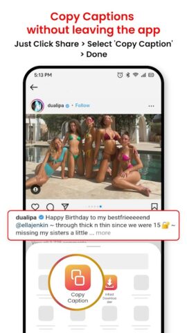 Copy Caption Reels Downloader для Android — скриншот 4