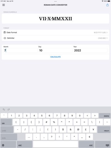 Roman Date Converter для iOS — скриншот 1