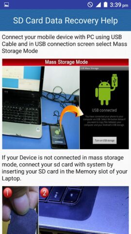 SD Card Data Recovery Help для Android — скриншот 2