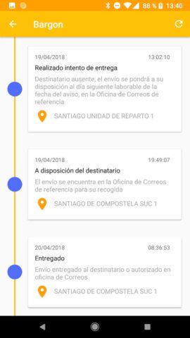 Seguimiento Correos для Android — скриншот 2
