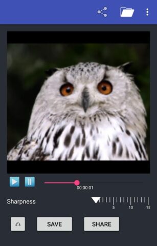 Повышение резкости видео для Android — скриншот 2