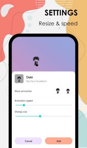 Shimeji — desktop pet для Android — скриншот 4