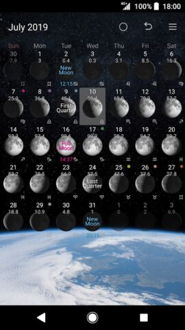 Simple Moon Phase Calendar для Android — скриншот 5