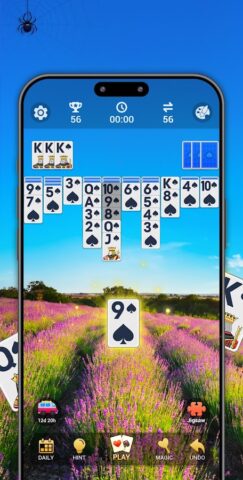 Spider Solitaire, Large Cards для Android — скриншот 3