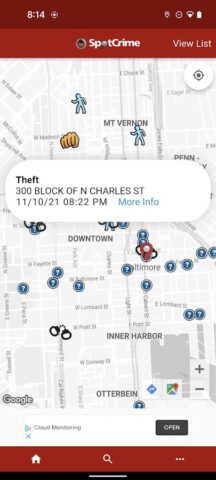 SpotCrime+ Crime Map для Android — скриншот 4