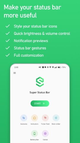 Super Status Bar — Customize для Android — скриншот 1