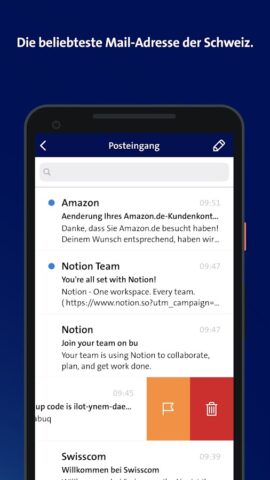 Swisscom blue News & E-Mail для Android — скриншот 5