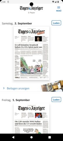 Tages-Anzeiger E-Paper для Android — скриншот 1
