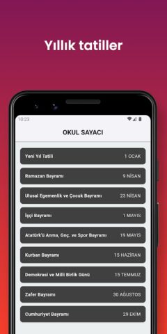 Tatil Sayacı — Okul Sayacı для Android — скриншот 3
