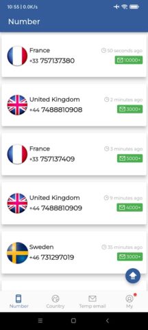 Получать СМС онлайн для Android — скриншот 1