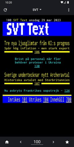 TextTV для Android — скриншот 1