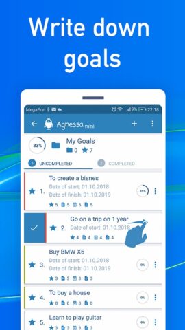 Планировщик дел и целей для Android — скриншот 2