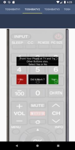 Toshiba TV Remote Control для Android — скриншот 3