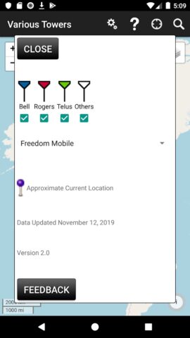 TowerLocator Canada для Android — скриншот 2