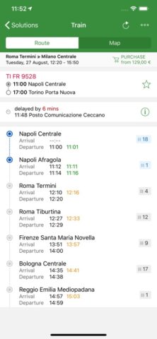 Train Timetables in Italy для iOS — скриншот 3