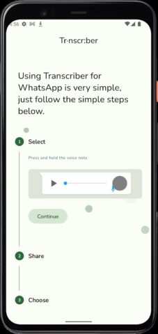 Transcriber for WhatsApp для Android — скриншот 2