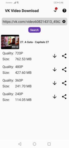VK Video downloader для Android — скриншот 2