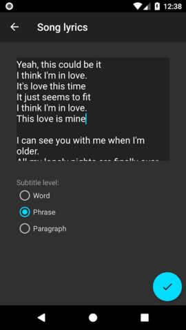 Video Lyrics для Android — скриншот 3