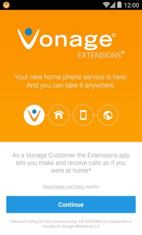 Vonage Home Extensions — VoIP для Android — скриншот 1