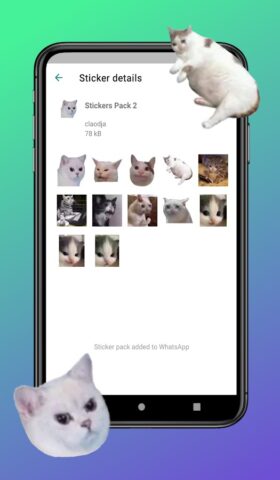 Кошачьи наклейки WhatsApp для Android — скриншот 2